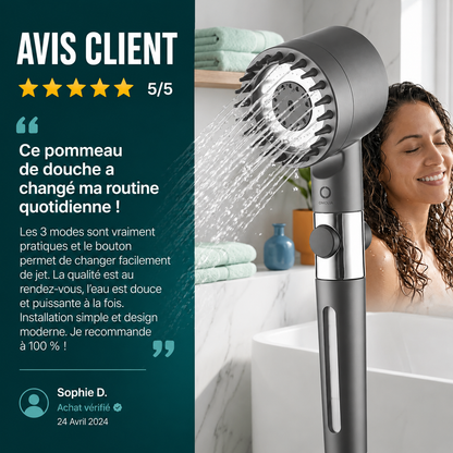 Pomme de douche haute pression filtrante